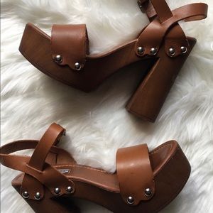 Wood Block Heel Platforms